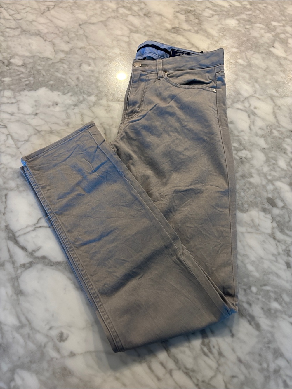 Vineyard Vines “leeward Luxe” 5 pocket pants, gray harbor, 30x32